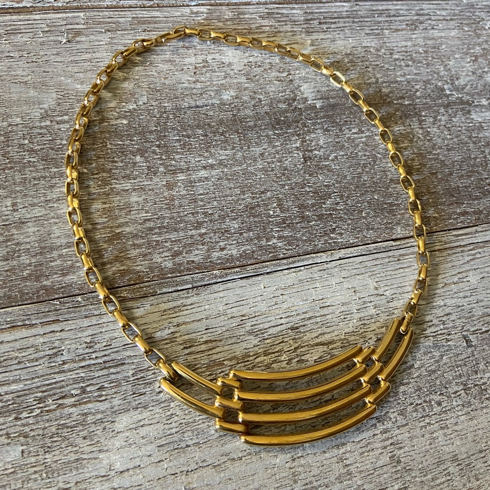 Vintage Monet Chunky Gold Necklace